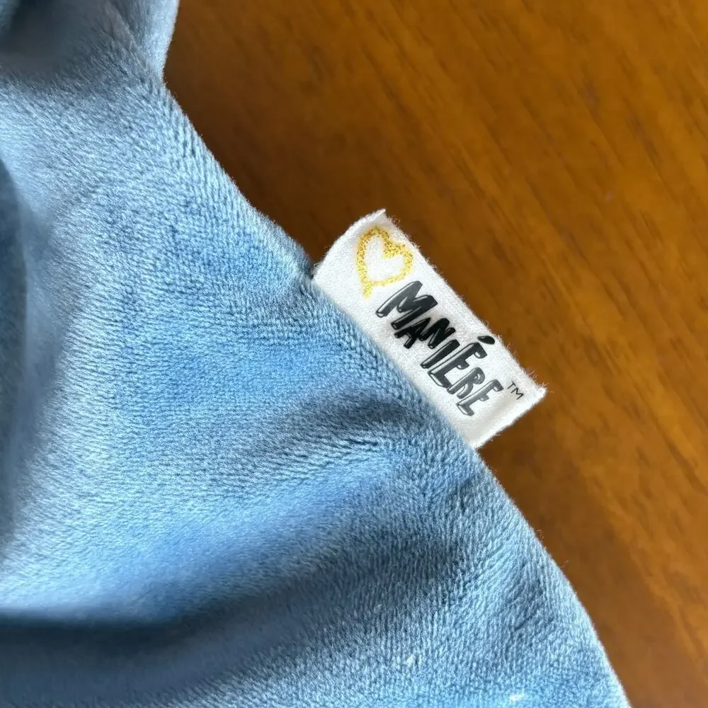 Manière Child Cornflower Blue Velour Peter Pan Collar Footed Sleeper Size 6M